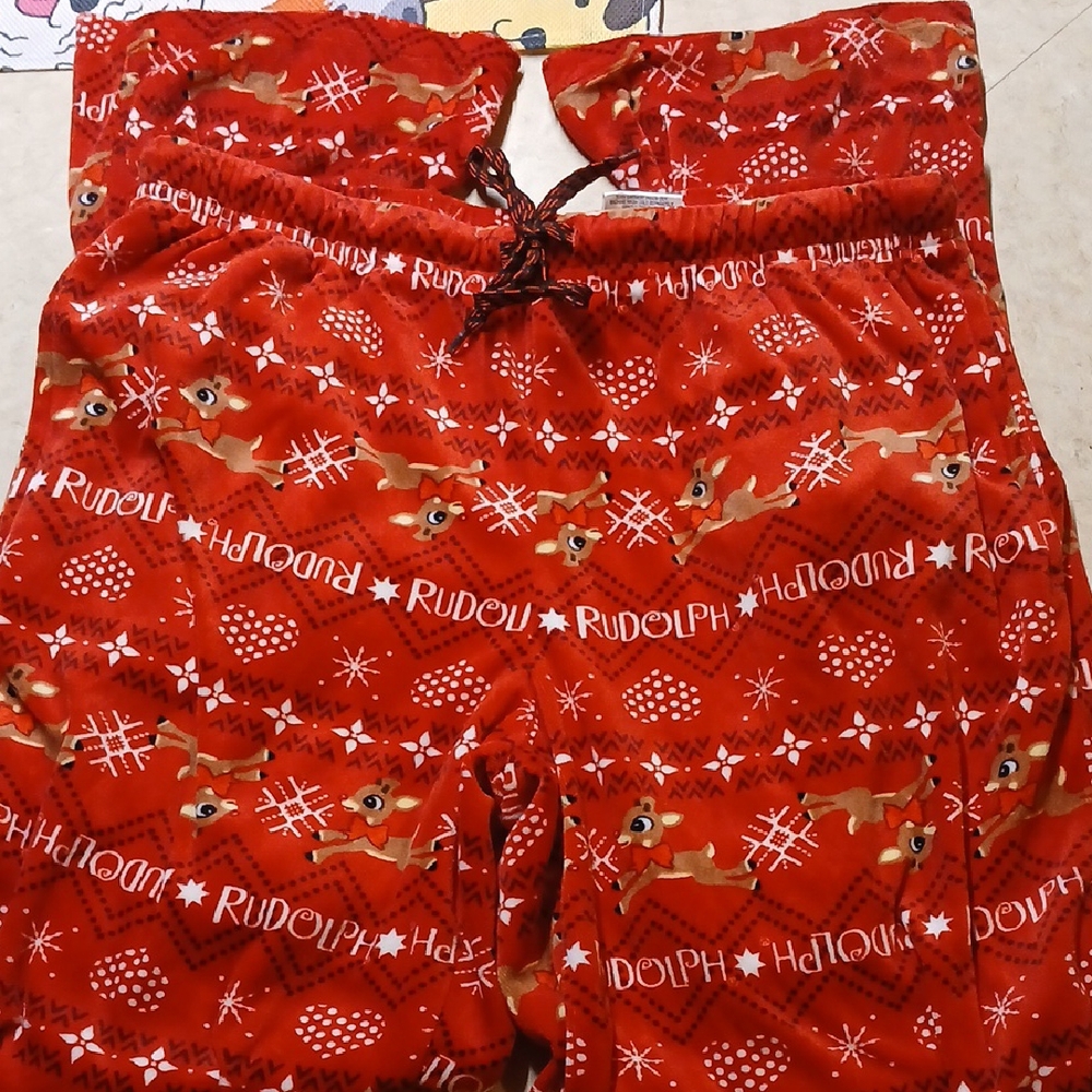 Rudolph Red Pajama Pants woman's S